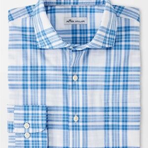 MENS PETER MILLAR XL Dress Casual Soft Cotton Long Sleeve Button Down